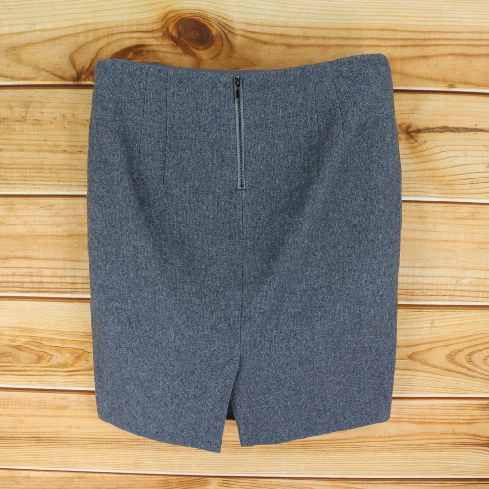 Kenar Pencil Skirt Womens 10 Gray Heathered Wool Lined Zip Closure‎ Knee Length - Picture 2 of 6